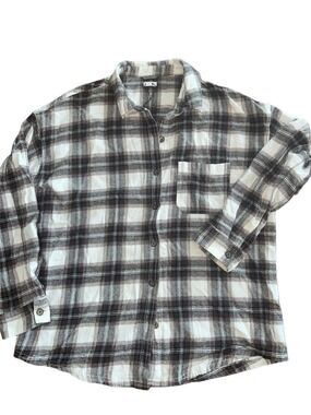 Garage: Plaid Button-Up Flannel Shirt: size XS